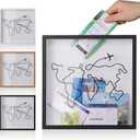 Travel Adventure Archive Shadow Box for Memories,8&12Inch Concert Travel Ticket Stub Memory Top Loading Shadow Keepsake Box with Slot On Top,Life in a Shadow Box Travel Frame (Black, 12x12)