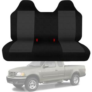 ESMING Front Bench Seat Cover with Molded Headrests Fit for Ford F-150 1999-2004, Thickened Waterproof Oxford Cloth, Solid Bench Seat Protector, Easy to Clean