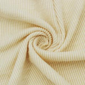 Texco Inc Solid Color Heavyweight Poly Cotton Spandex Sandwash 2x1 Rib Knit Fabric, Apparel DIY Projects, Cream 1 Yard