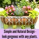 LaLaGreen Outdoor Railing Planter Box (30 Inch, 2 Pack) White Metal Coco Hanging Basket Planters Boxes with Adjustable Mount Brackets, Attach for Fence, Flower Pot Wall, Balcony Garden & Railscapes