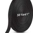 1 Inch Black Polypropylene Webbing, 50 Yards Heavy Duty Climbing Strap for Dog Leash, Seat Belt, Backpack Handles, Rescue Rope, and Outdoor Gear