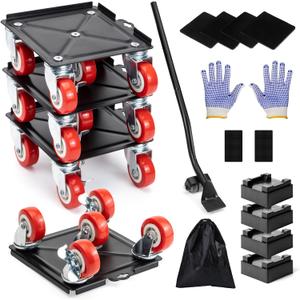 Furniture Dolly, Furniture Movers, Furniture Lifter Tool Set with 5 360° Rotatable Universal Wheels, Carbon Steel Panel Heavy Duty Dolly, Max Load 1750LBS