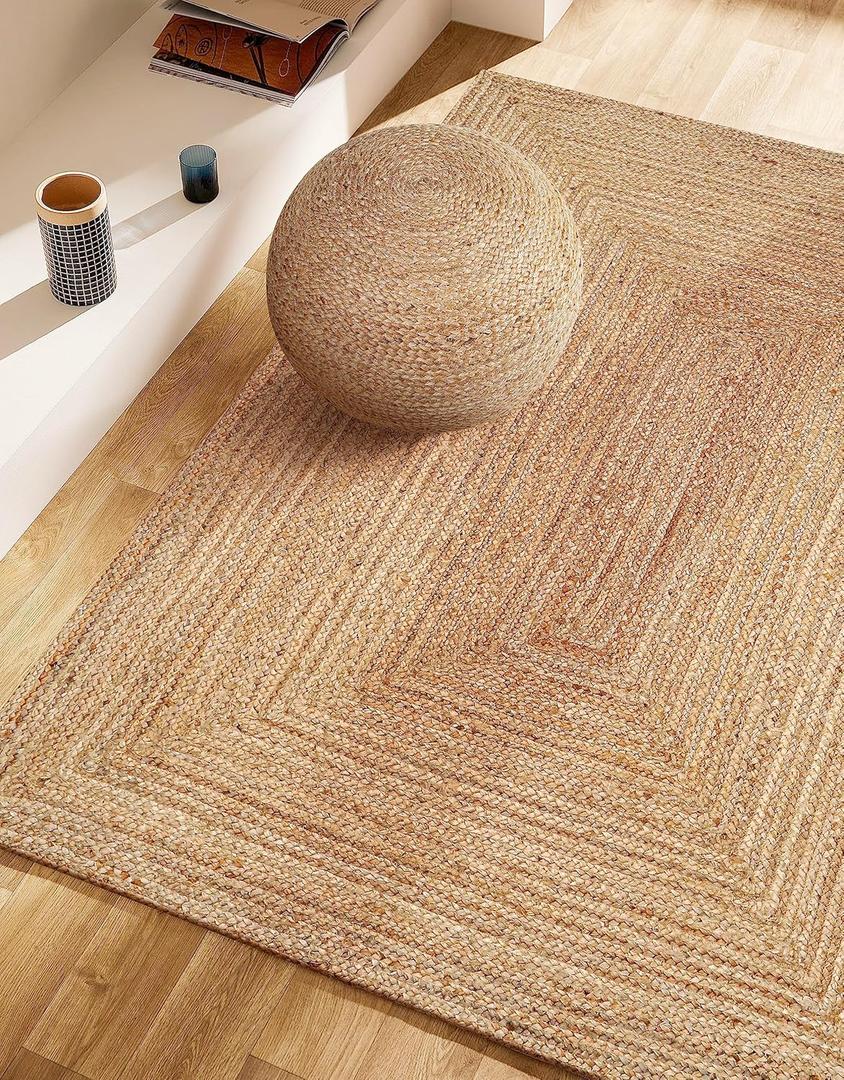 Savi Home Natural Jute Rug 3x5 Ft  Handwoven Braided Area Rug for Kitchen, Living Room & Bedroom  Eco-Friendly, Durable, Washable Woven Floor Mat  36x60 Inch Rustic Farmhouse Dcor