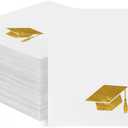 Horaldaily 100 Graduation Class of 2026 Disposable Cocktail Paper Decorative Luncheon Napkins, Gold Foil College High School Grad Celebration Hand Towel Party Lunch Kitchen Bathroom