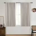 54 Inch Curtains Sunblock Curtains for Bedroom 2 Panel Sets, Total Blackout Insulated Opaque Curtain for Summer Heat 4-1/2 ft Drapes for 50 Inch Small Window Natural Light Brown (50" Wx54 L)