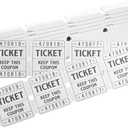 L LIKED 100 Raffle Tickets, 50/50 Double Roll Tickets for Event, Raffles, Carnival, Door Prizes and Class Reward (White)
