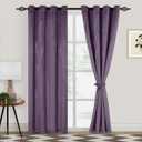 XWZO Purple Velvet Curtains 84 Inches Long, Elegent Soft Luxury Curtains for Living Room, Thermal Insulated Room Darkening Purple Curtain for Bedroom Decor, Velvet Drapes Set 2 Panels (Lavender)