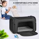 Henkelion Large Soft Sided Cat and Pet Carrier for Cats and Puppies up to 25Lbs - Collapsible, Waterproof Travel Carrier - Black, 20.0"L x 13.0"W x 13.0"H