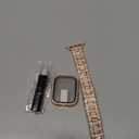 Mesime Compatible for Apple Watch Band with Screen Protector Case, Jewelry Replacement Bands 46mm 45mm 44mm 42mm 41mm 40 mm 38mm 2 Pack Protective Cover for iWatch Series 11/10/9/8/7/6/5/4/3/2/1/SE Women