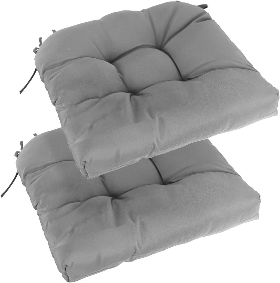 Patio Cushions Outdoor Chair Pads Premium Comfortable 19" x 19 x 5 Seat Cushions, 2 Pack, Grey