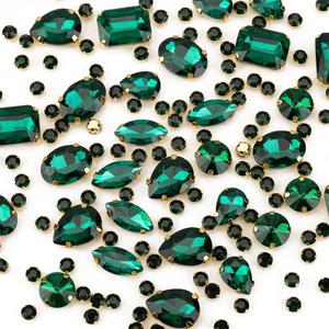 Gold Rhinestones,Choupee Sew On Rhinestones Sew on Glass Gems Jewels for Clothes Clothing Crafts Jewelry Making, Costume, Shoes,Dress, Garments Mixed 130PCS