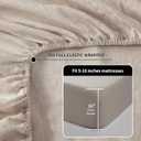 LBRO2M 100% Pure Linen Sheet Set Deep Pocket Up to 16" Bed Sheets Sets, Natural Flax Beddings Soft, Breathable, Comfortable for All Seasons 4 Pcs Sheet Set Queen Size, Linen