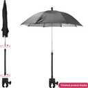 SnowTing Umbrella Chair Clamp for Cameras, Flexible Adjustable Gooseneck Camera Rain Cover, Tripod Sun Shade Umbrella for Outdoor Photographing, Filming, Live Streaming, 20 Inch Diameter, Black
