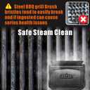 GRILLART Grill Brush Bristle Free. SteamWizards BBQ Replaceable Cleaning Head, Seamless-Fit Scraper Tools for Cast Iron/Stainless-Steel Grates Griddle, Safe Barbecue Grill Cleaner Brush-Dark Black