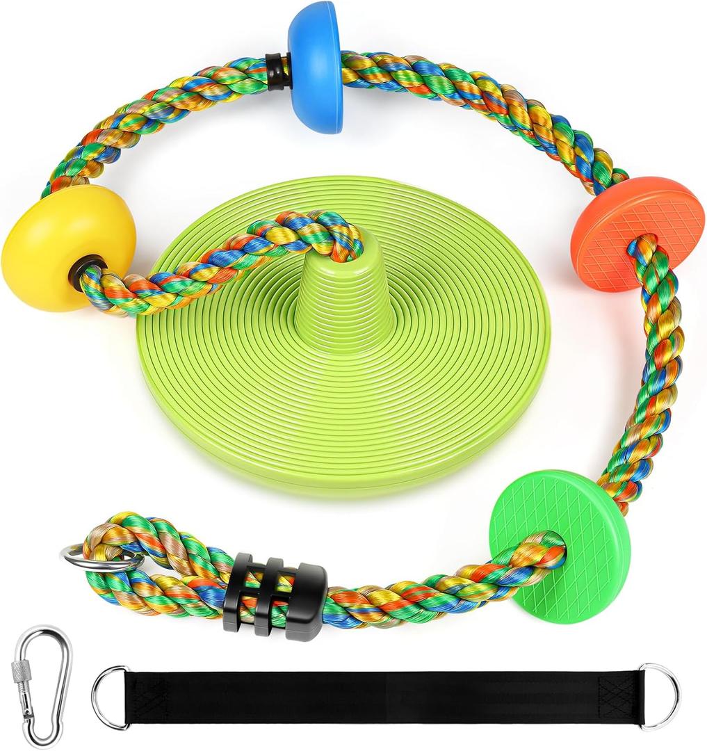 ZNCMRR Tree Swing Climbing Rope, Heavy Duty Swings Seat Replacement for Kids Disc Rope Climbing Swings Seat for Tree Indoor Outdoor Playground Swing Set Accessories(Leaf Green)