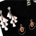 Jewelry Organizer Stand - Black Velvet L-Shape, 9.9 x 7.9 x 4 in - 60 Pre-Punched Holes Earring Display & Jewelry Storage Organizer - Tabletop Rack for Stud & Dangle Earrings
