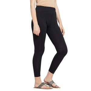Women's Ankle Length Leggings - Regular Size
 Black XL