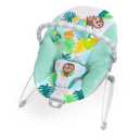 Bright Starts Wild Wonders Vibrating Baby Bouncer, Removable Toy Bar with 2 Toys, Nonslip Feet, 0-6 Months Up to 20 lbs