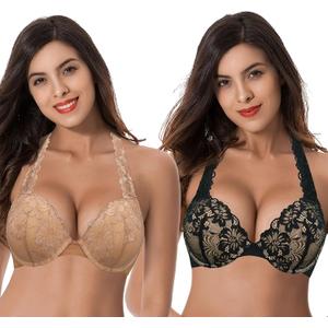 Curve Muse Women's Plus Size Add 1 and a Half Cup Push Up Convertible Lace Bras (36DD)