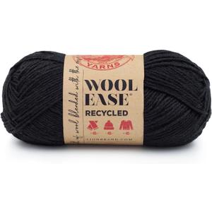 Lion Brand Yarn Wool-Ease Recycled, Yarn for Crochet, Black, 1 Pack