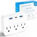 Cruise Power Strip Foldable Plug Non Surge Protector with USB C Outlets 3.4A Total, Cruise Ship Essentials, 2 Prong to 3 Prong Outlet Adapter, Japan Plug Adapter (white)