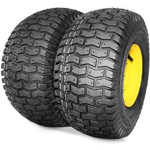 (2 Pack) MAXROLLORS 15x6.00-6 Front Tire and Wheel Assemblies Tubeless, 15x6-6 Replacement Compatible with John Deere 100 and D100 Series Riding Mowers, 3/4" Bearings, 3" Offset Hub, 4-Ply