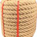 Hemp Rope - 1-1/2 in X 100 Ft Jute Rope Thick Rope Tug of War Rope Twine Rope Hemp Rope for Deer Nautical Rope for Crafts Swing Rope