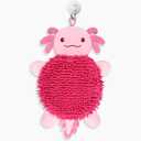 Axolotl Hand Towel for Bathroom Kitchen - Cute Hanging Face Towels Super Absorbent Chenille, Funny Decorative Towel, Kawaii Holiday Christmas Birthday Gifts for Women, Moms, Kids (Pink)