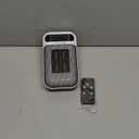 Space Heater, Small Plug in Electric Heater, Remote Wall Outlet Electric Space Heater with Adjustable Thermostat and Timer and Led Display, Compact for Office Dorm Room (Peal)