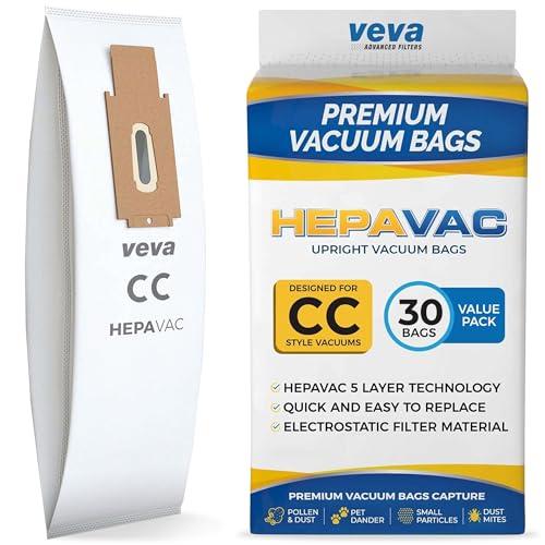 30 Pack Type CC HEPA Vacuum Bags for Oreck XL, XL5, XL7, XL21, 2000, 3000, 4000, 7000, 8000, 9000 Upright Vacuum Cleaner, Premium Hypo-Allergenic Bags