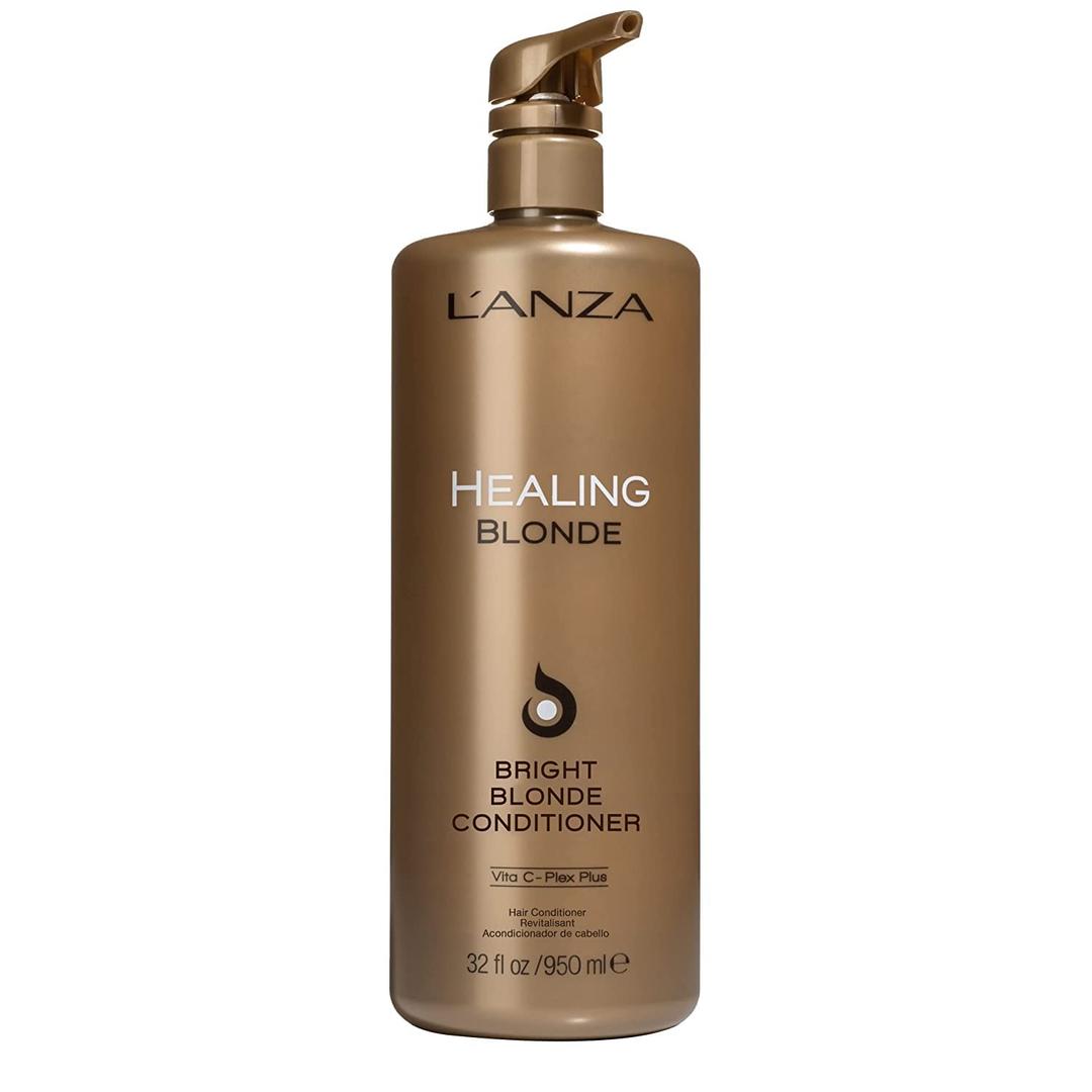 LANZA Healing Blonde Bright Conditioner, Formulated for Natural & Decolorized Blonde Hair - Boosts Shine & Brightness while Healing, with Sulfate-free, Paraben-free, Gluten-free Formula (32 Fl Oz (Pack of 1))