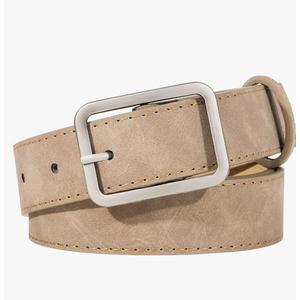 Women Suede Belts for Women Fashion Leather Belts With Silver Buckle Ladies Waist Belt For Jean Pant Dress