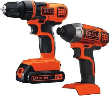 BLACK+DECKER 20V MAX Cordless Drill and Impact Driver, Power Tool Combo Kit with Battery and Charger (BD2KITCDDI)