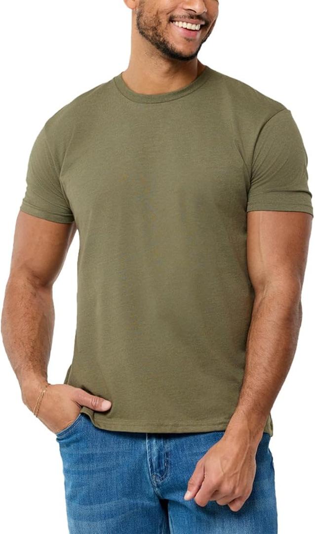 INTO THE AM Mens T Shirt with Logo - Short Sleeve Crew Neck Soft Fitted Tees, Size XL Fresh Classic Basic T-shirts