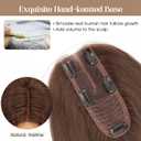 Rich Choices Hair Toppers for Women Real Human Hair 100% Human Remy Toppers for Women with Thinning Clip in NO Bangs Upgrade Extended 2"*6"Lace Base 150% Density 10 Inch #2 Dark Brown