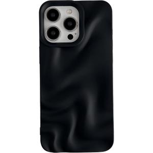 Caseative for iPhone 15 Pro Max Case,Water Ripple Pattern Wave Phone Case (Black)
