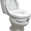 Carex E-Z Lock Raised Toilet Seat, Elongated Toilet Seat Riser, Adds 5 Inches of Height, 300 lbs Capacity, Elevating and Raising Seat for Elderly and Handicap, Universal, Slip-Resistant, White