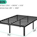 HLIPHA Metal Platform Bed Frame 16 Inch Tall,No Box Spring Needed,Queen Size Bed with Heavy Duty Strong Support Slats,Easy to Assemble,Black