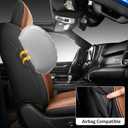 Car Seat Covers for 2019-2026 Dodge Ram 1500 Crew Cab - Full Set Nappa Leather - 46-Split Flat Rear Bench Design, Compatible with Big Horn/Rebel/Lone Star/HFE Trims(Black&Brown)