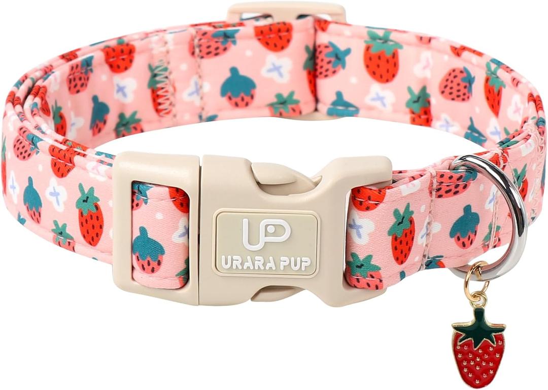 Dog Collar-Summer Puppy Collars-Adjustable Strawberry Pet Collar for Small,Medium,Large Dogs-Durable & Cute Design (StarBerry CC)