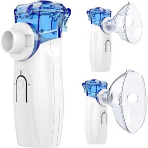 Portable Nebulizer - Nebulizer Machine for Adults and Kids Travel and Household Use, Handheld Mesh Nebulizer for Breathing Problems APOWUS (White-Blue)