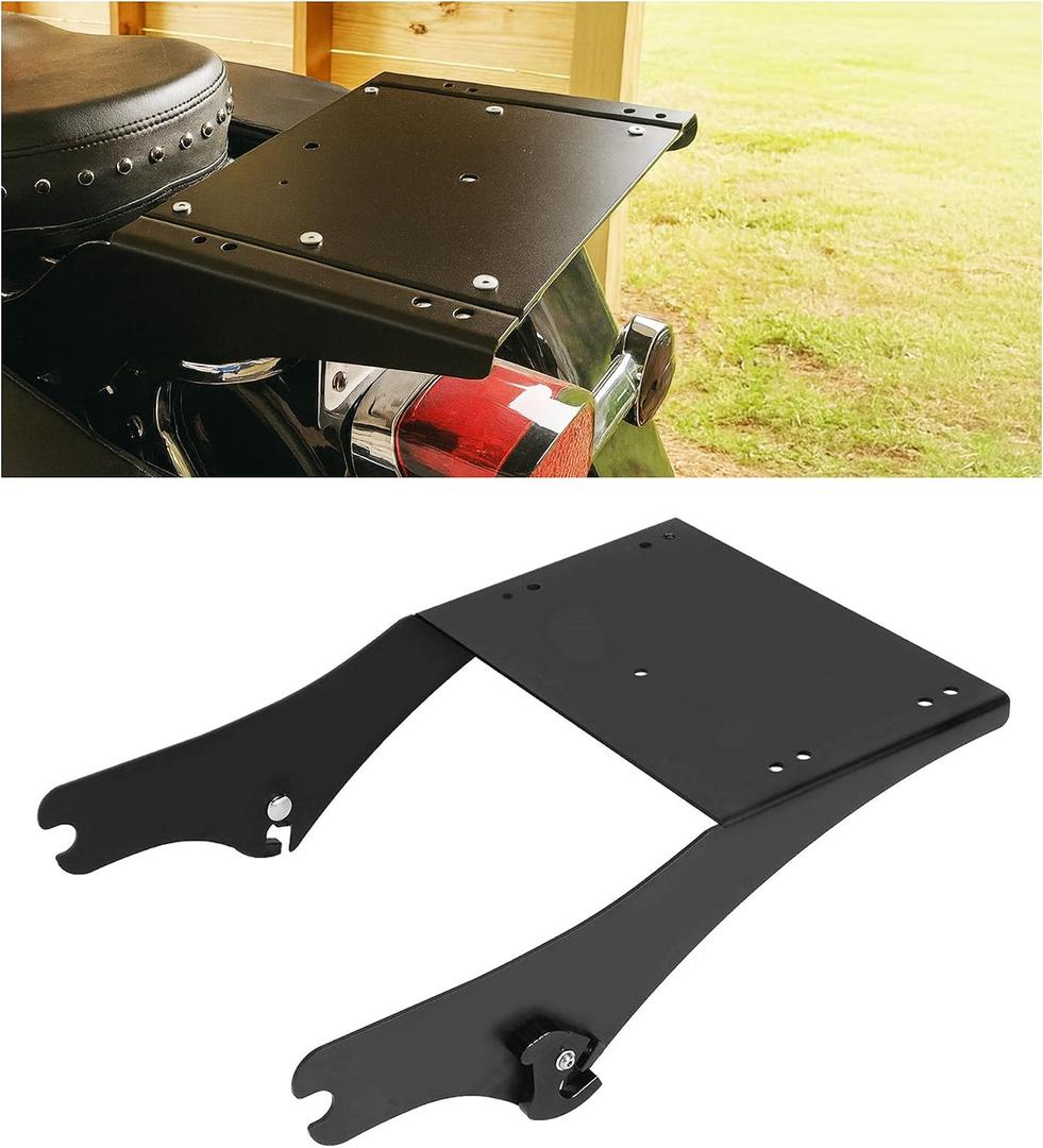 ECOTRIC King Luggage Trunk Bracket Rack Compatible with 1997-2008 Harley Touring FL Mount King Latches Razor Chop Trunk Mount - Black