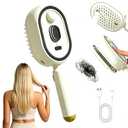 New Electric Mist Air Cushion Massage Brush, 5-in-1 Anti-Tangle Hair Comb for Dry Frizzy Hair, Self-Cleaning Shine Boost Hair Care Brush for Ladies (Beige)