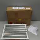 Snughome Short Dog Gate Indoor, 16" High Freestanding Small Dog Door Gates with Support Feet, Expands Up to 48’’ Wide Foldable Pet Gate for Doorway, 4 Panel Folding Pet Door Pet Fence for Puppy, White