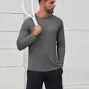 COOFANDY Men's Sun Protection Shirts Long Sleeve Rash Guard Swim T-Shirts Lightweight Quick Dry Fishing Shirts (Gray, L)