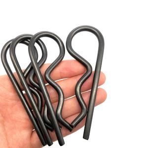 4 Pcs Heavy Duty Hitch Pins Clip R Clips Spring Retaining Wire Hair Pins Cotter Pin Strong Spring Tension Large Carter Pin R clip large for trailer Tractors Mower Cart Truck Black zinc M5x100mm