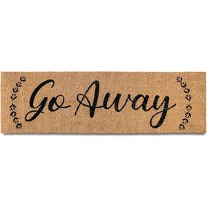 MAINEVENT Go Away Doormat 50x15 Inch, Large Welcome Mat for Front Door, Outdoor Coir Mat