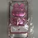 Aulzaju for iPhone 17 Pro Max Case for Women Girls Hidden Rabbit Mirror Kickstand Design,Luxury Plating Soft TPU with Bling Glitter Layer,Cute Girly Phone Case for iPhone 17 Pro Max Pink