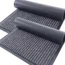 OLANLY Front Door Mat Indoor Outdoor Entrance, 2-Pack 33 x 21 Inch, Waterproof Heavy Duty Doormat, Fade Resistant, Low Profile, Easy Clean Patio Porch Welcome Floor Mats for Entry, Grey
