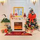 Black Santa Christmas Kitchen Rug and Mat Set,African American Christmas Decorations,Winter Holiday Merry Christmas Kitchen Sink Floor Mat Santa Claus Kitchen Bathroom Mat for Xmas Indoor Decoration